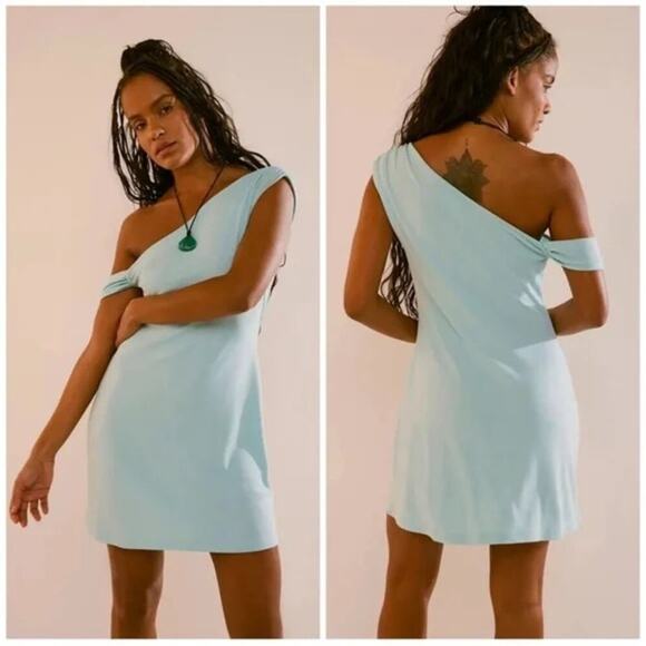 Free People Dresses & Skirts - NWT Free People Cora Mini Dress – “Splash” – Size M – Coastal Cool Vibes 🌊